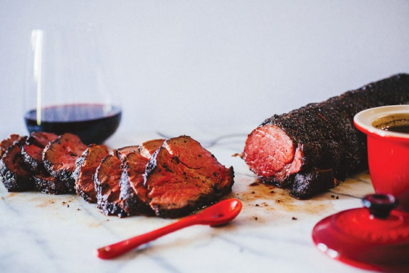 Coffee-Crusted Beef Tenderloin with Red Wine Jus