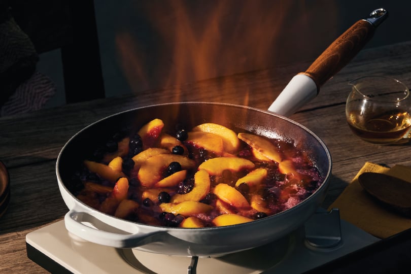Peach and Berry Jubilee with Candied Pecans