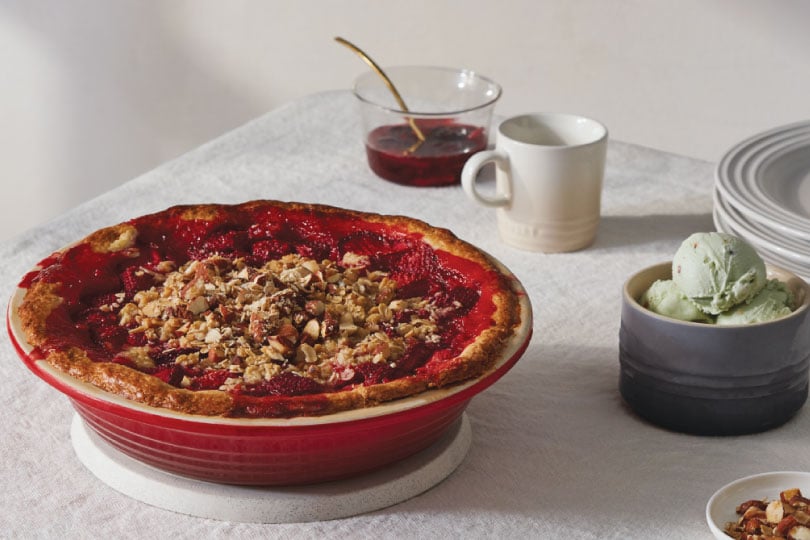 Ginger and Cardamom Spiced Strawberry Pie