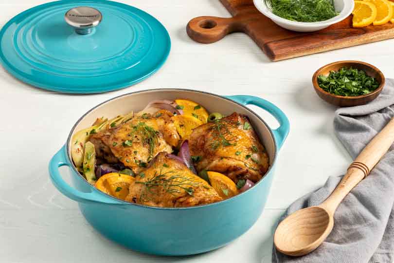 One-Pot Fennel, Orange and Red Onion Chicken