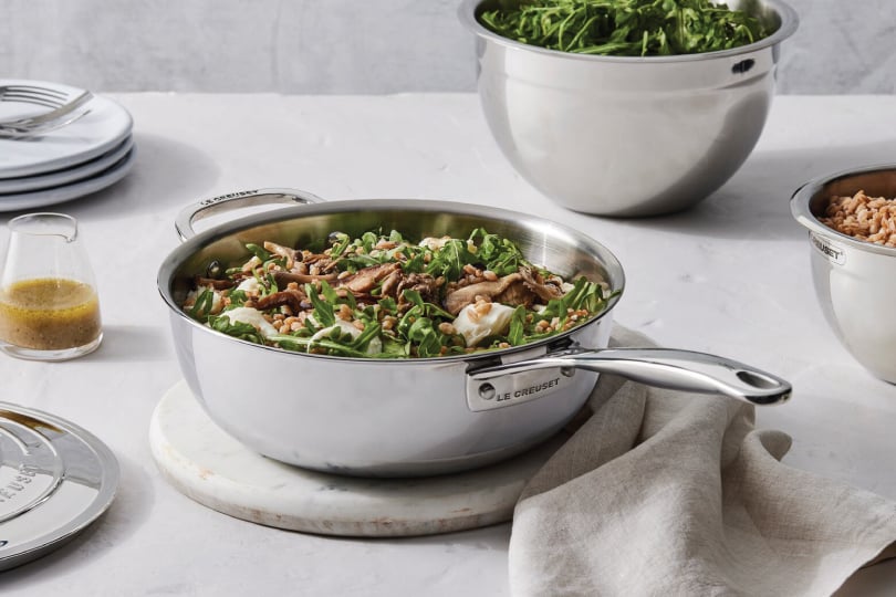 Wild Mushroom and Arugula Farro Salad with Sherry Tarragon Vinaigrette