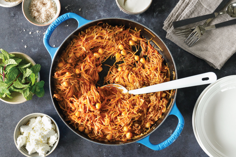 Fideos with Sausage & Chickpeas