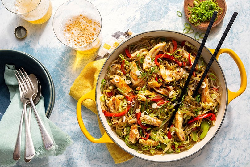 Korean Chicken with Glass Noodles and Vegetables