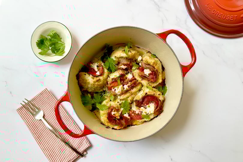 Goat Cheese, Prosciutto and Red Pepper Chicken Rollatini