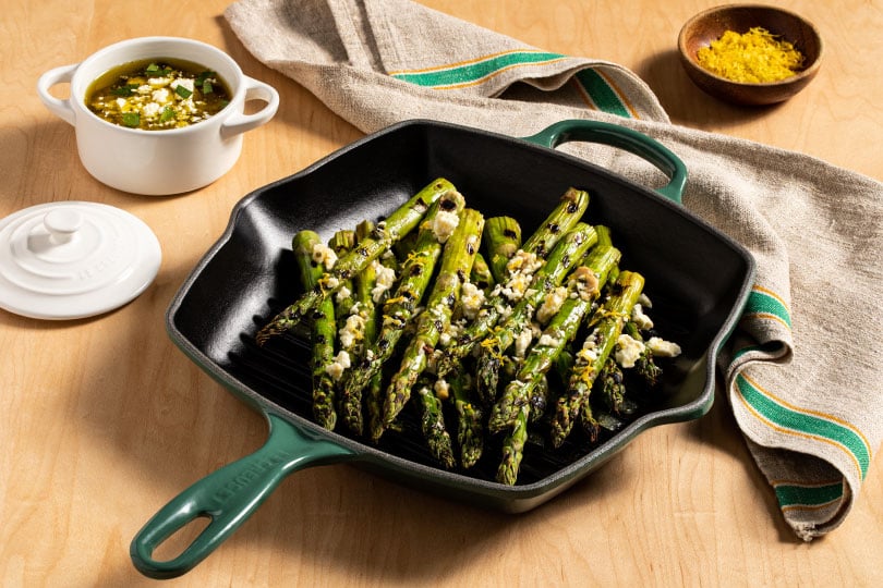 Grilled Asparagus with Lemon and Feta