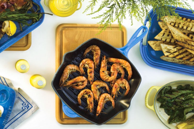 Grilled Shrimp with Charred Carrot Cocktail Sauce