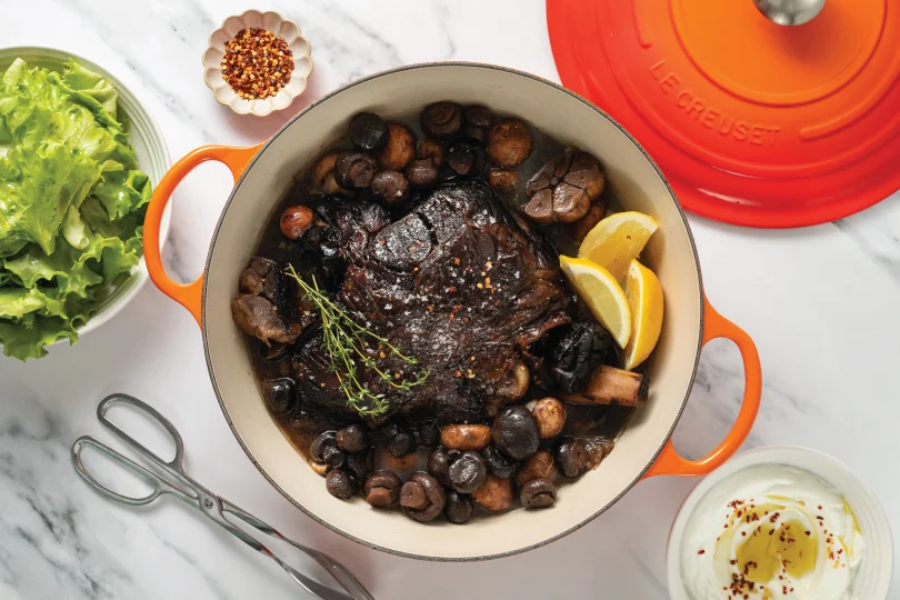 Red Wine Braised Leg of Lamb