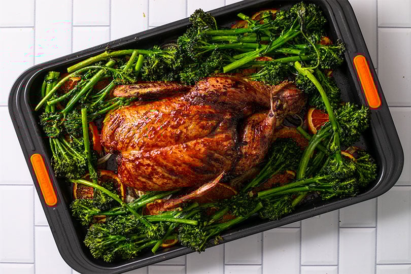 Soy Glazed Duck with Tingly Broccolini