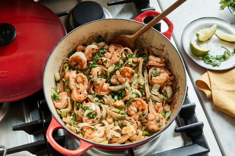 Pan-Fried Noodles and Shrimp