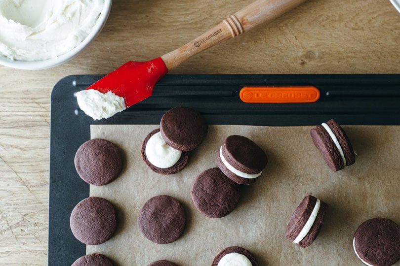 Mint Chocolate Sandwich Cookies