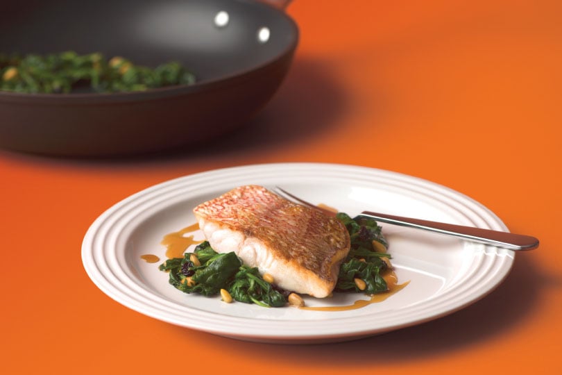 Pan-Seared Bass with Orange Gastrique