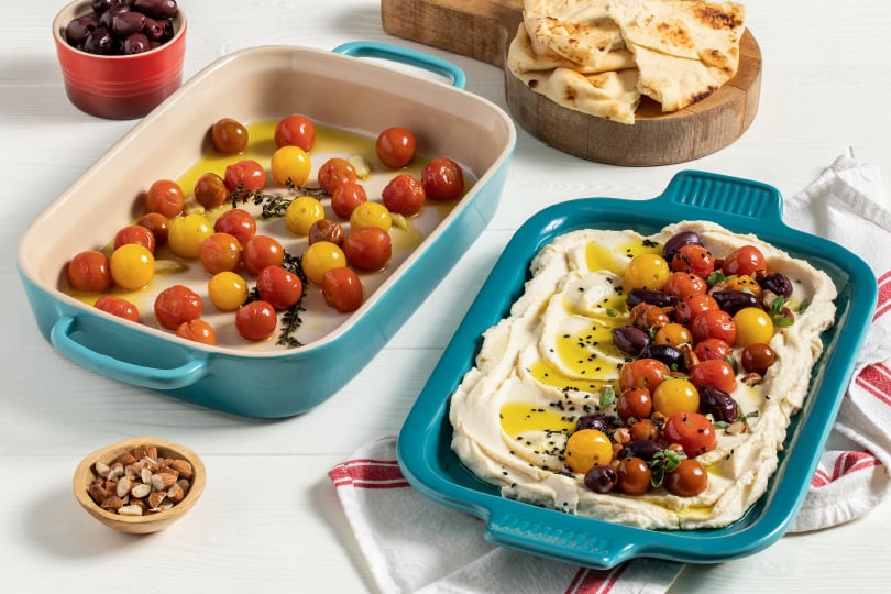 Roasted Tomatoes and Almond with Hummus