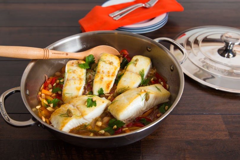 Braised Halibut Agrodolce