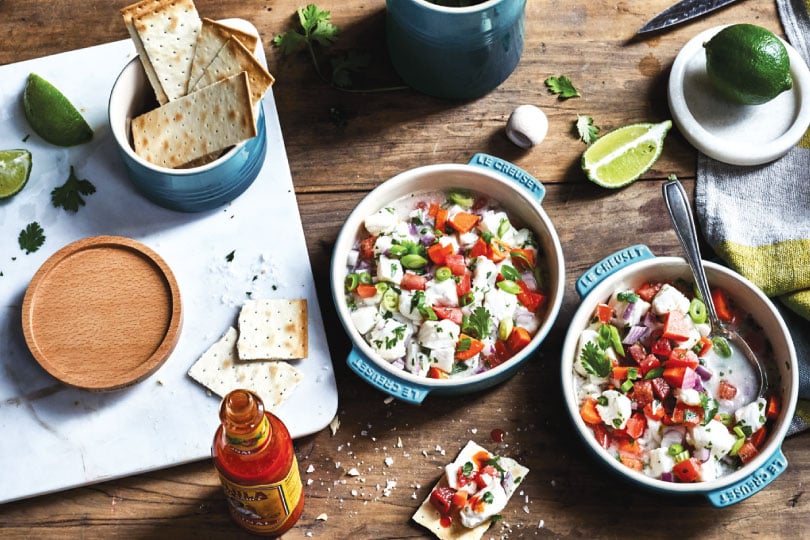 Baja-Style Ceviche with Lime, Cilantro and Coconut Milk