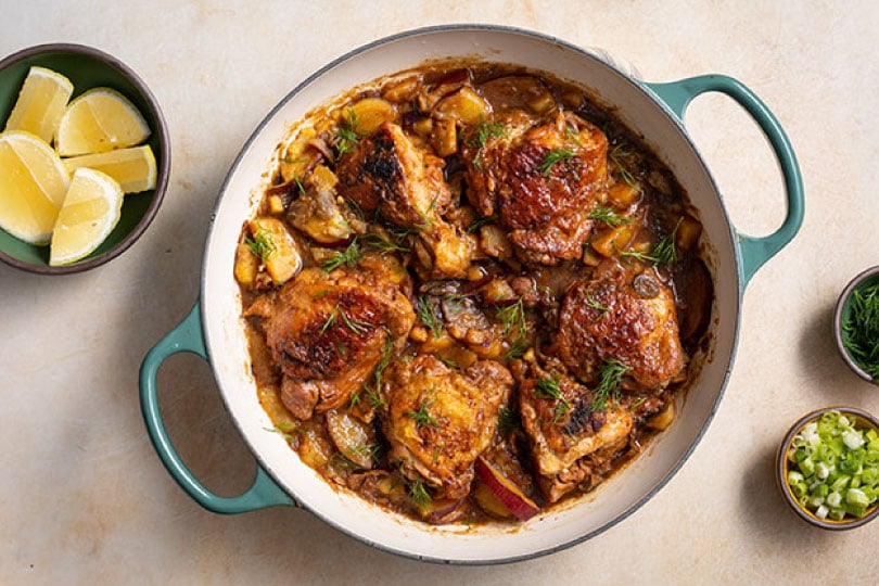 Soy and Cider Braised Chicken