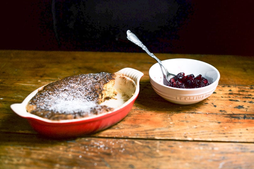 Cranberry and Maple Syrup Pudding