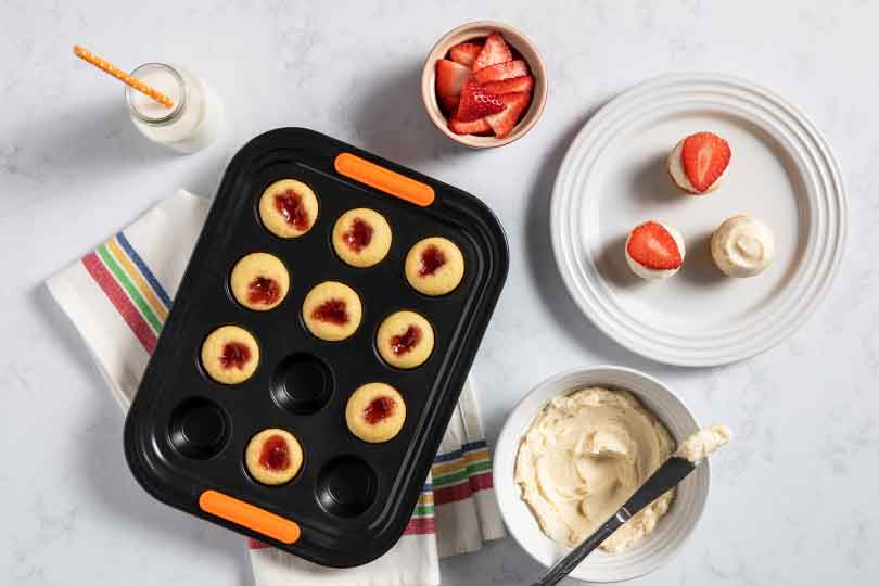 Strawberry Shortcake Cupcakes with Marshmallow Buttercream Frosting