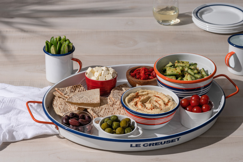 Mezze Platter with Hummus and Smashed Cucumbers
