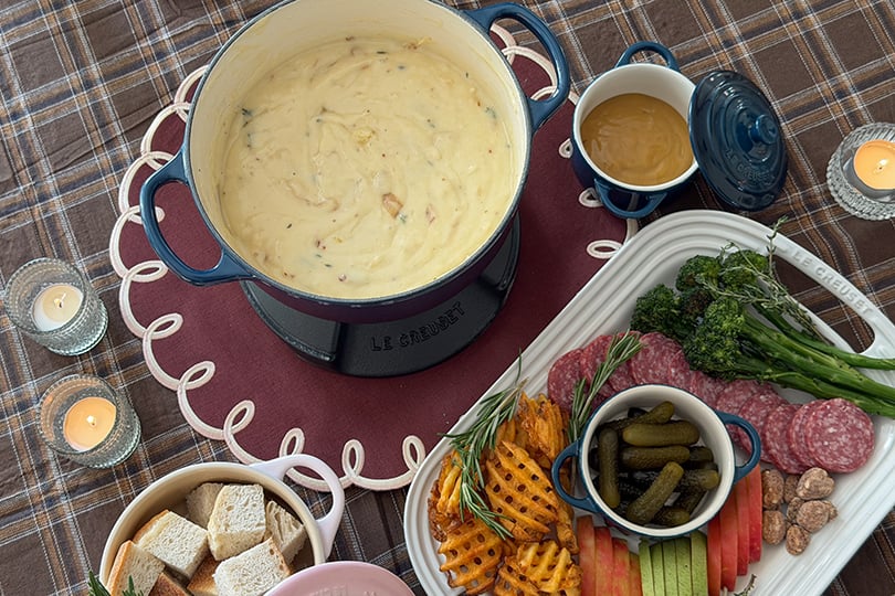 Comt&eacute; Fondue with Caramelized Shallots and Dijon