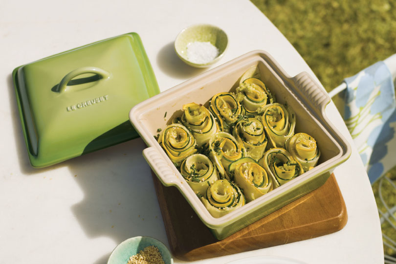 Zucchini Rosettes with Squash and Parsnips