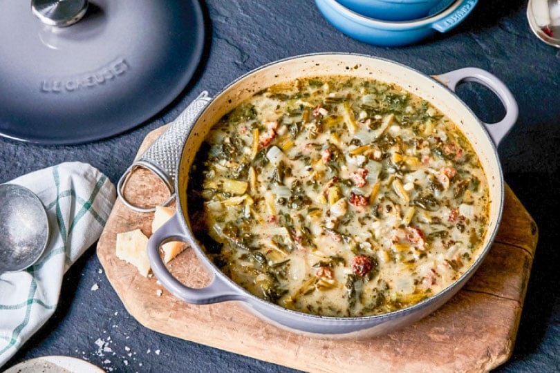 Barley, Greens and Sausage Soup
