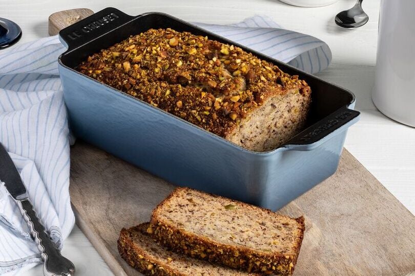Pistachio Orange Blossom Banana Bread